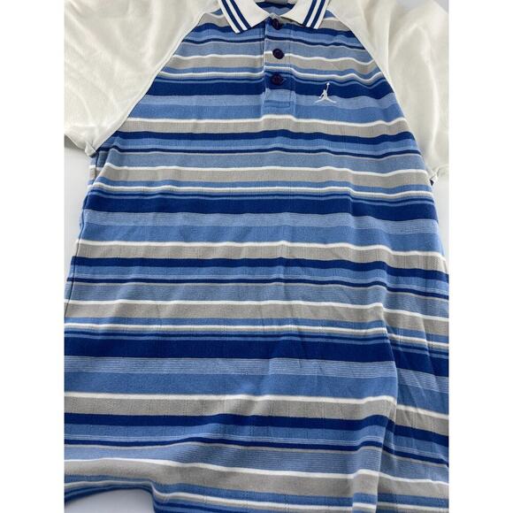 Vintage Air Jordan Shirt Mens Small Blue White Polo Golf Preppy Short Sleeve - Picture 2 of 8
